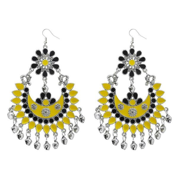 Tip Top Fashions Yellow Meenakari Afghani Dangler Earrings - 1311054E