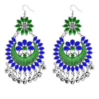 Jeweljunk Green Meenakari Afghani Dangler Earrings - 1311056F