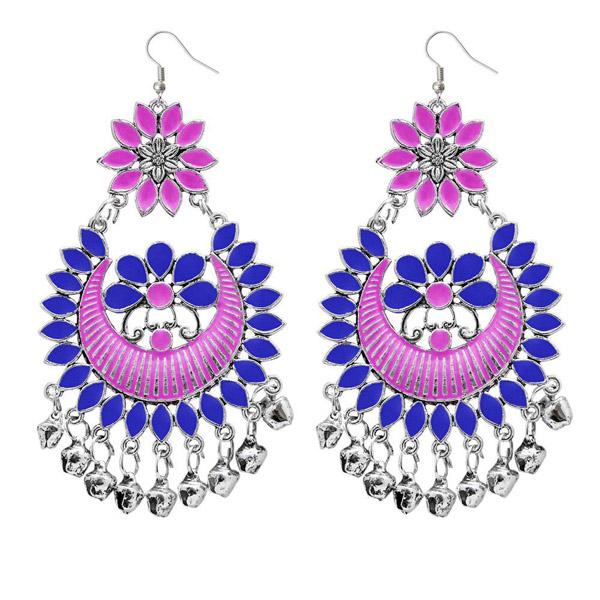 Tip Top Fashions Pink Meenakari Afghani Dangler Earrings - 1311056G
