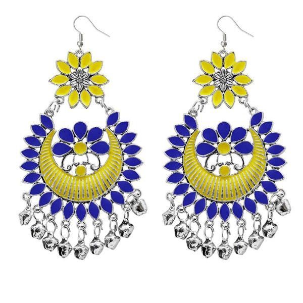 Tip Top Fashions Yellow Meenakari Afghani Dangler Earrings - 1311056I