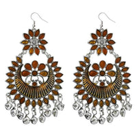 Jeweljunk Brown Meenakari Afghani Dangler Earrings - 1311056K