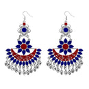 Jeweljunk Blue Meenakari Afghani Dangler Earrings - 1311057B