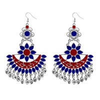 Jeweljunk Blue Meenakari Afghani Dangler Earrings - 1311057B