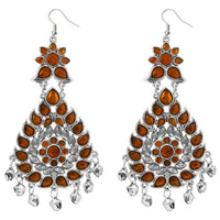 Jeweljunk Brown Meenakari Afghani Dangler Earrings - 1311060E