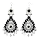 Jeweljunk Black Meenakari Afghani Dangler Earrings - 1311060F