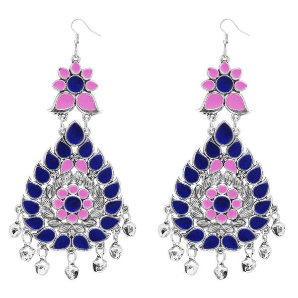 Jeweljunk Pink  Meenakari Afghani Dangler Earrings - 1311060I