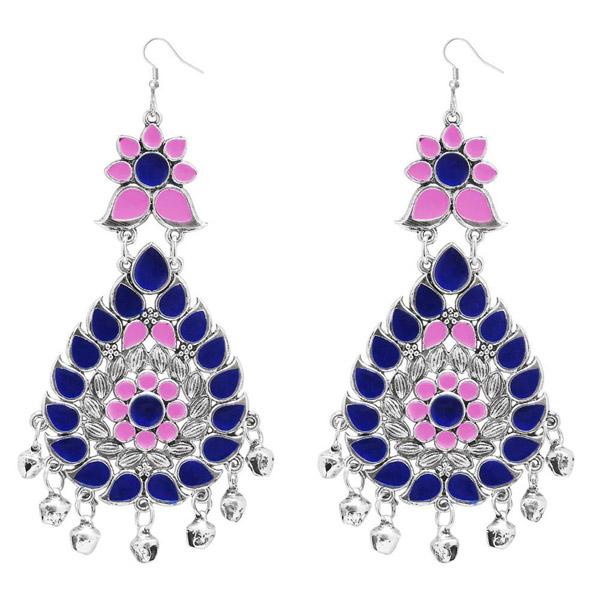 Jeweljunk Pink  Meenakari Afghani Dangler Earrings - 1311060I