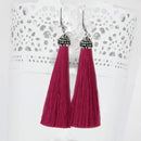 Jeweljunk Stone & Maroon Thread Earrings - 1310932I