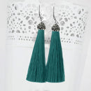 Jeweljunk Stone & Green Thread  Tassel Earring - 1310932M