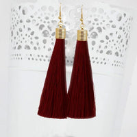Jeweljunk Maroon Thread Gold Plated Earrings - 1310934B