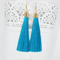 Jeweljunk Blue Thread Gold Plated Thread Earrings - 1310934C