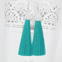 Jeweljunk Silver Plated Green Thread Earrings - 1310936C