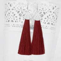 Jeweljunk Maroon Thread Earrings - 1310936D