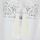 Jeweljunk Silver Plated White Thread Tassel Earrings - 1310936G