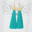 Jeweljunk Gold Plated Green Thread Earrings - 1310937B
