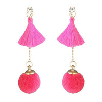 Jeweljunk Gold Plated Pink Thread Earrings - 1310905C