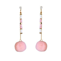 Jeweljunk Gold Plated Pink Pompom Thread Earrings - 1310912A