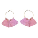 Jeweljunk Gold Plated Pink Thread Earrings - 1310921E