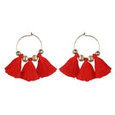 Jeweljunk Gold Plated Red Thread Earrings - 1310923E