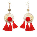 Jeweljunk Gold Plated Red Thread Earrings - 1310924C