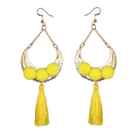 Jeweljunk Gold Plated Yellow Thread Earrings - 1310925E