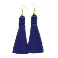 Jeweljunk Blue Thread Gold Plated Earrings - 1310942D