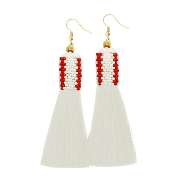 Jeweljunk White Thread Gold Plated Earrings - 1310943A