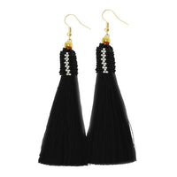 Jeweljunk Black Thread Gold Plated Earrings - 1310943C