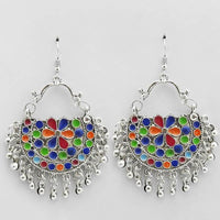 Jeweljunk Multi Meenakari Afghani Dangler Earrings - 1311075