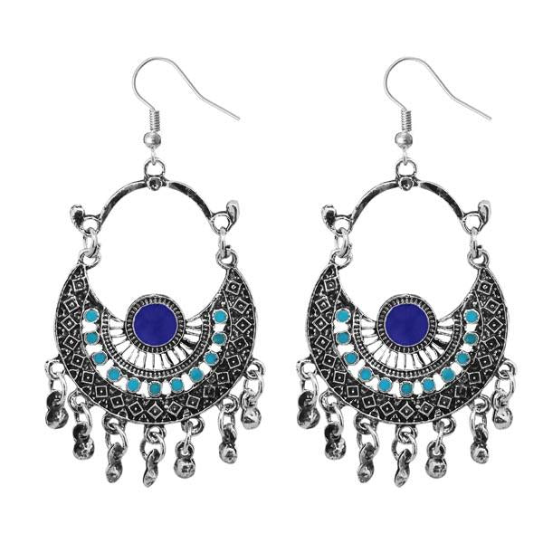 Jeweljunk Blue Meenakari Afghani Earrings - 1311032K