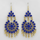 Jeweljunk Gold Plated Blue Meenakari Afghani Earrings - 1311070Q