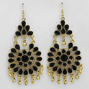 Jeweljunk Gold Plated Black Meenakari Afghani Earrings - 1311070U