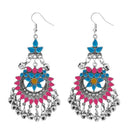 Jeweljunk Blue And Pink Meenakari Afghani Earrings - 1311077G