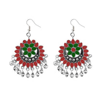 Jeweljunk Meenakari Silver Plated Afghani Earrings - 1311080F