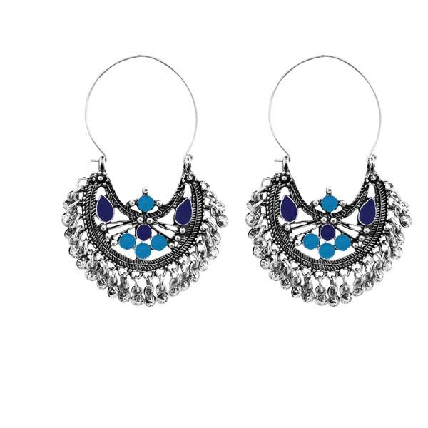 Jeweljunk Blue Meenakari Afghani Earrings - 1311083E