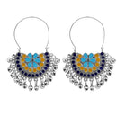 Jeweljunk Silver Plated Multi Meenakari Afghani Earrings - 1311084C