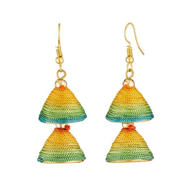 Tip Top Fashions Multicolor Gold Plated Thread Earrings - 1309016O