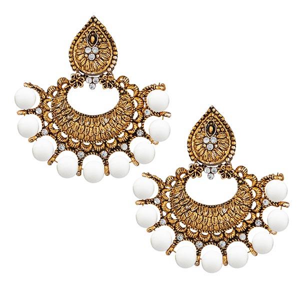 Jeweljunk Antique Gold Plated Beads Afghani Earrings - 1311021E