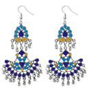 Jeweljunk Meenakari Rhodium Plated Afghani Earrings - 1311039L