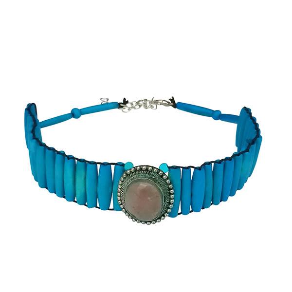 Jeweljunk Blue Beads Statement Necklace - 1106631A