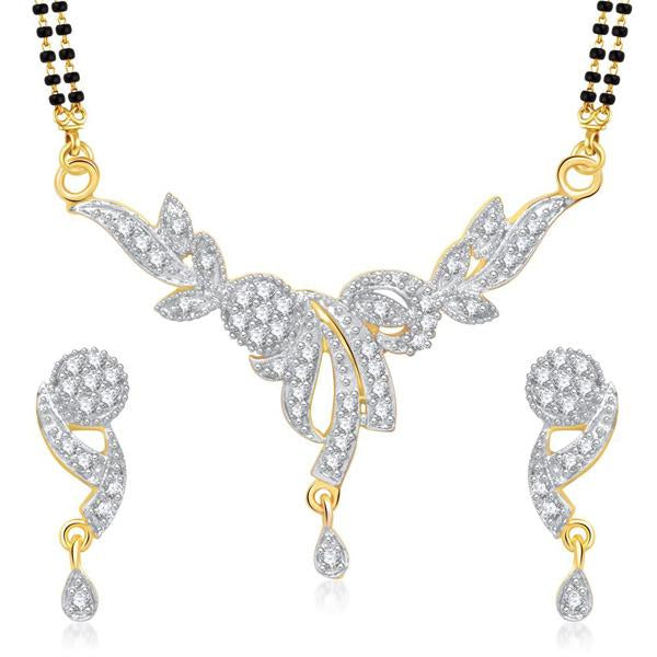 Morini American Diamond Gold Plated Mangalsutra Set - 1500602