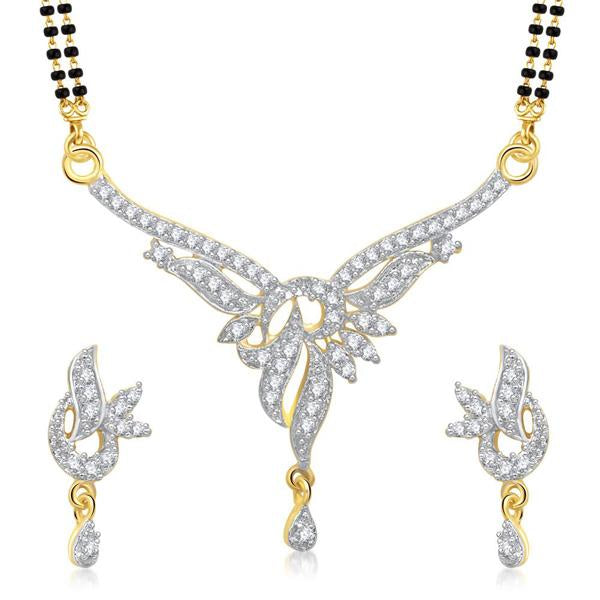 Tip Top Fashions Gold Plated American Diamond Mangalsutra Set - 1500605