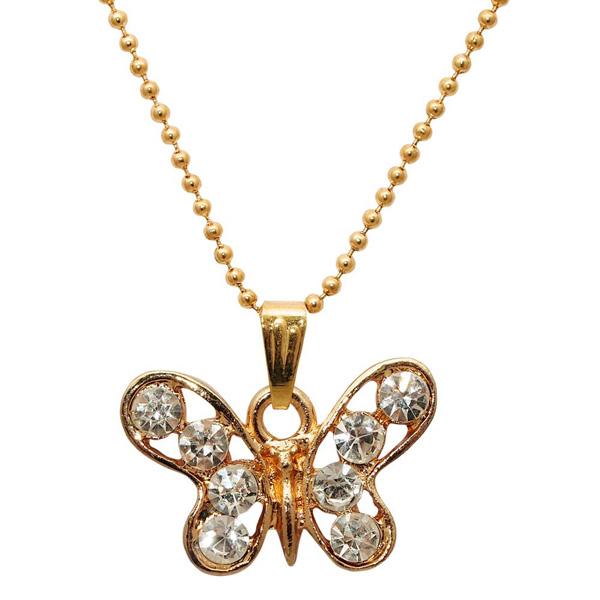 Regina White Stone Butterfly Shaped Chain Pendant - 1203148