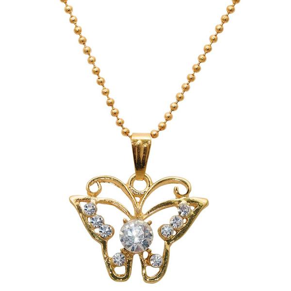 Regina White Stone Butterfly Shaped Chain Pendant - 1203149