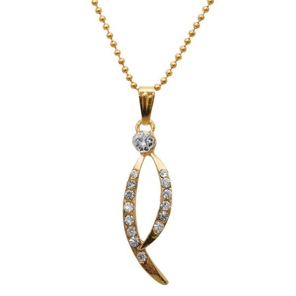 Regina White Stone Gold Plated Chain Pendant - 1203151