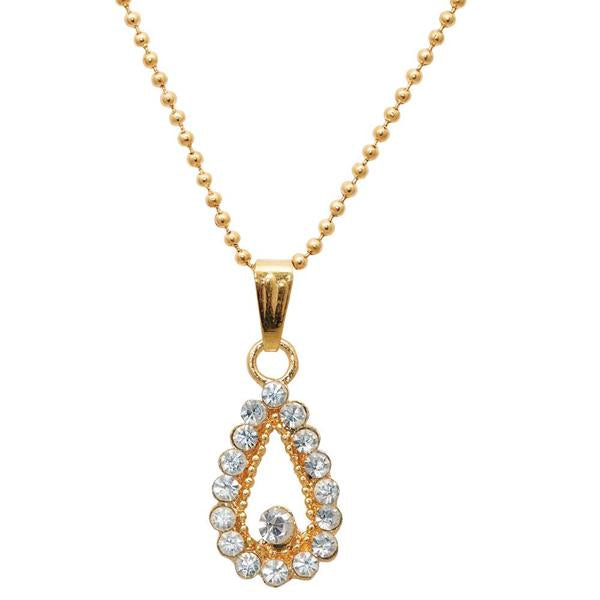 Regina White Stone Drop Shaped Chain Pendant - 1203152