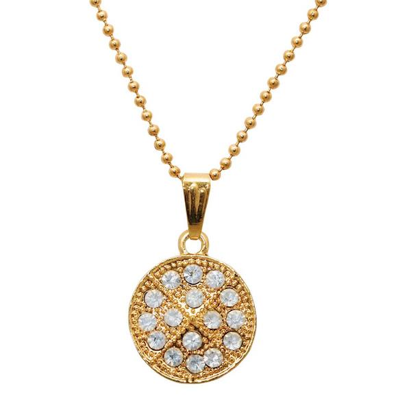 Regina White Stone Round Shaped Chain Pendant - 1203154