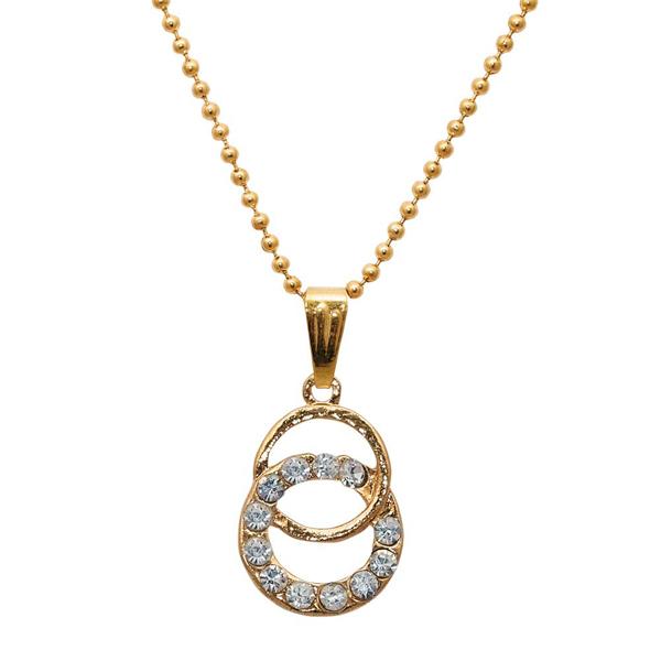 Regina White Stone Gold Plated Chain Pendant - 1203155