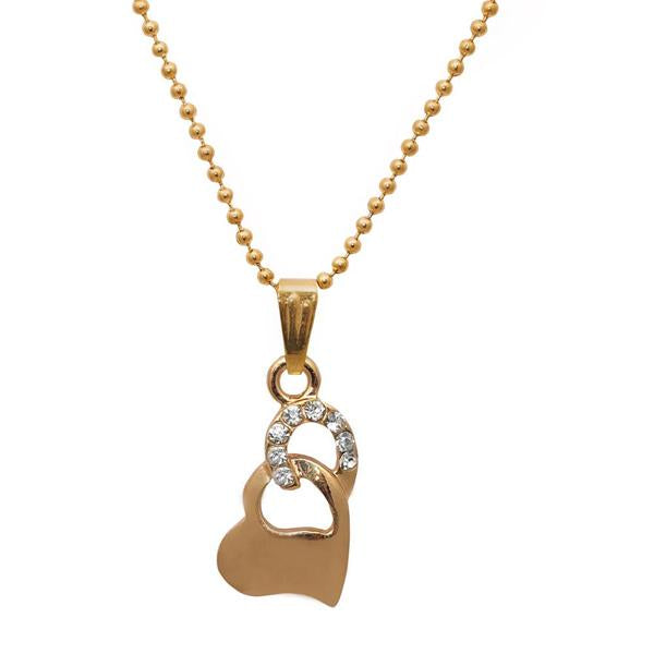 Regina White Stone Heart Shaped Chain Pendant - 1203158