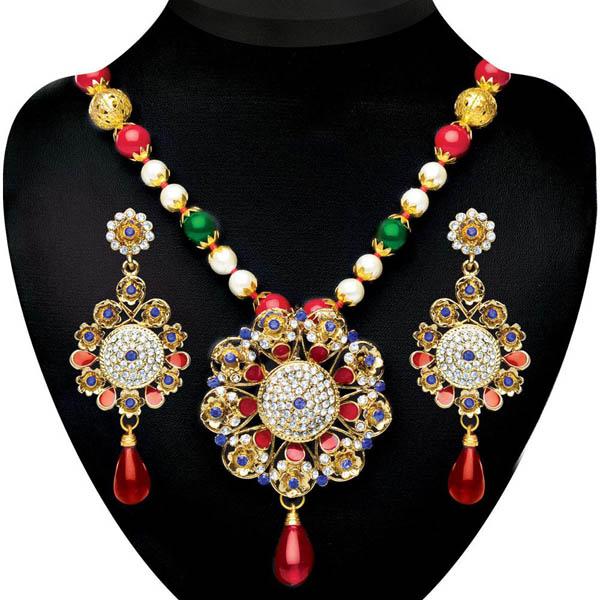 Soha Fashion Multicolour Stone Drop Necklace Set - 2200705